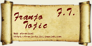 Franjo Tojić vizit kartica